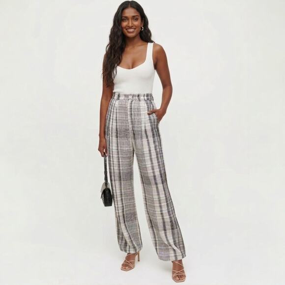 Reformation Pants - Reformation Vesta Linen Plaid Pant Chelsea Size 4